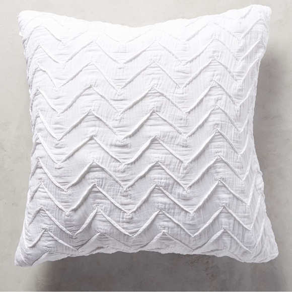 Anthropologie Other - ANTHROPOLOGIE Textured Chevron Euro Sham in White